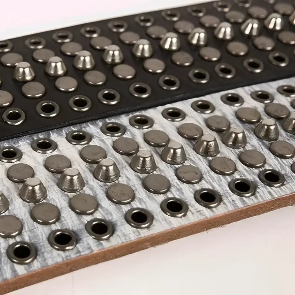Genuine leather studded belt wristband for a stylish and durable look