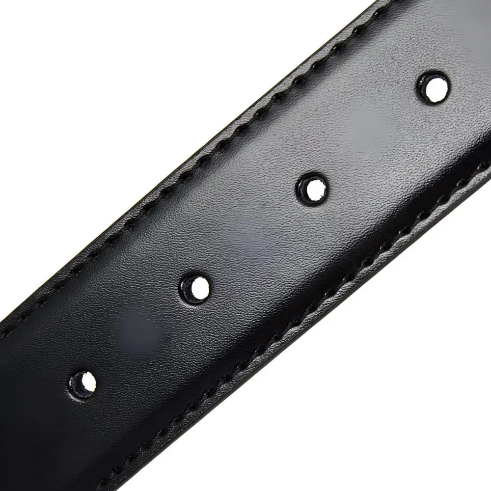 Black leather belt with holes from Coiled Black Leather Belt Set for Everyday Wear