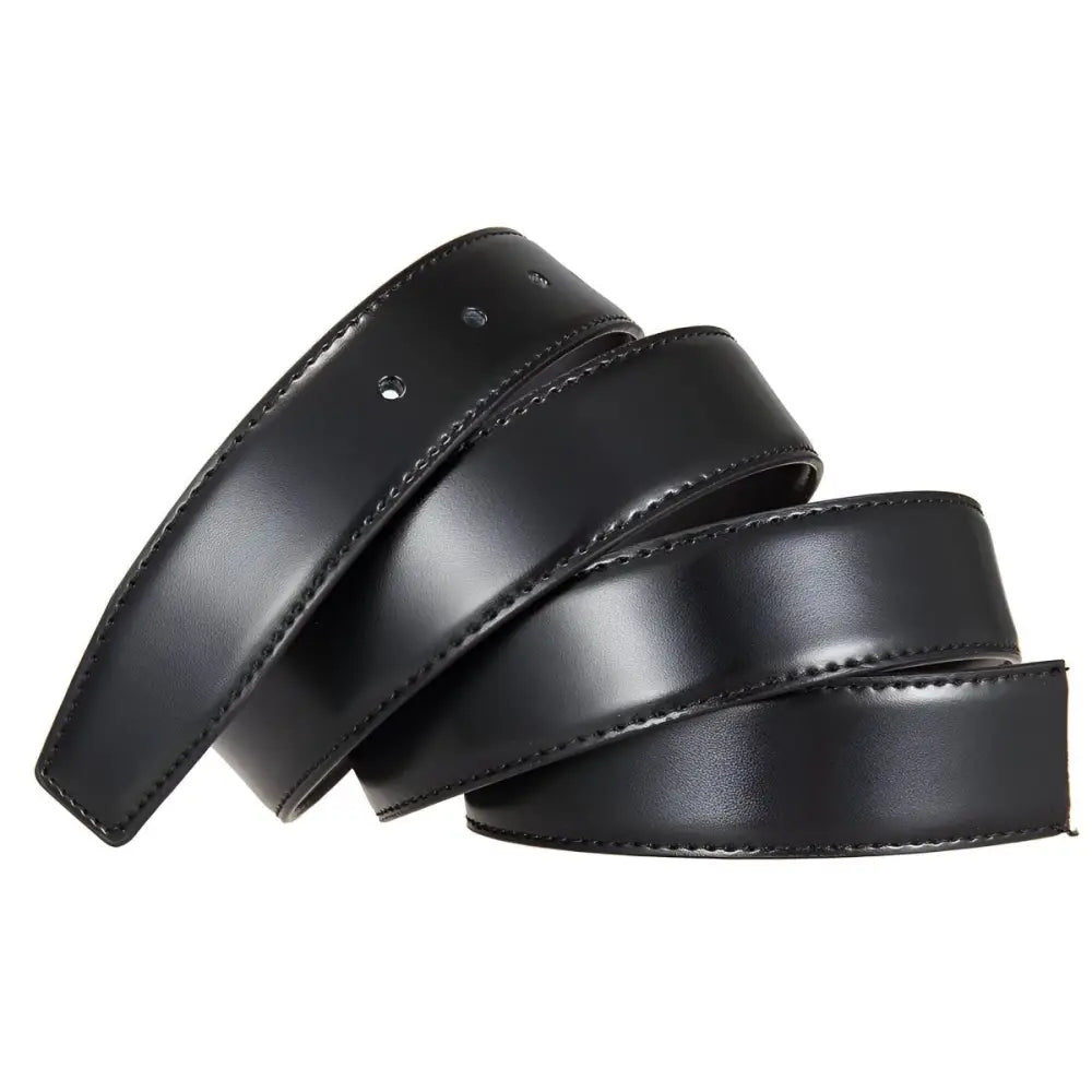 Black leather belt from Coiled Black Leather Belt Set for Everyday Wear
