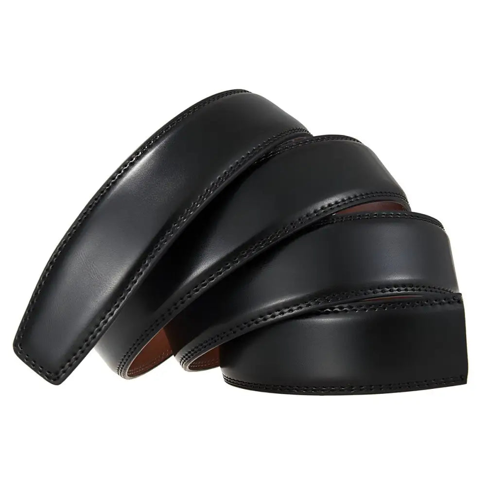 Alban Leather Belt with Durable Leather Strap in multiple colors showcasing black leather strap