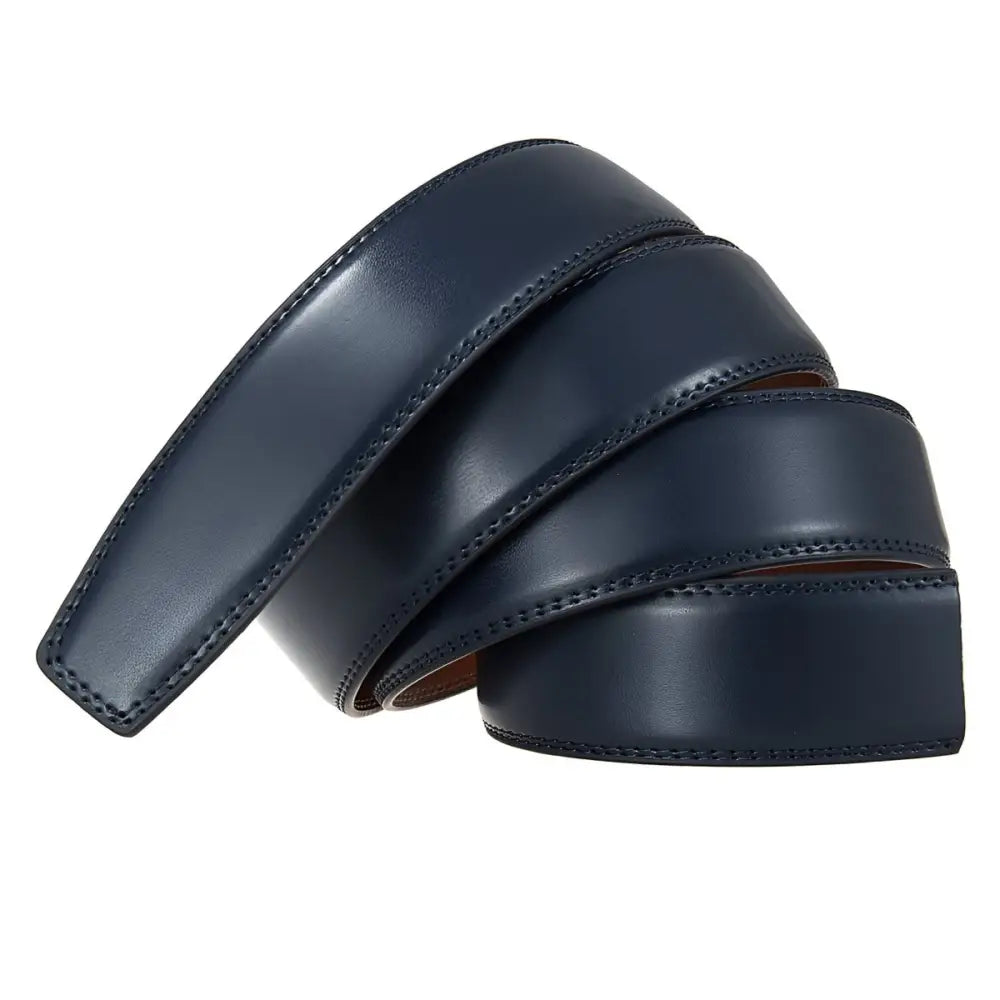 Navy blue Alban leather belt with durable leather strap for versatile style