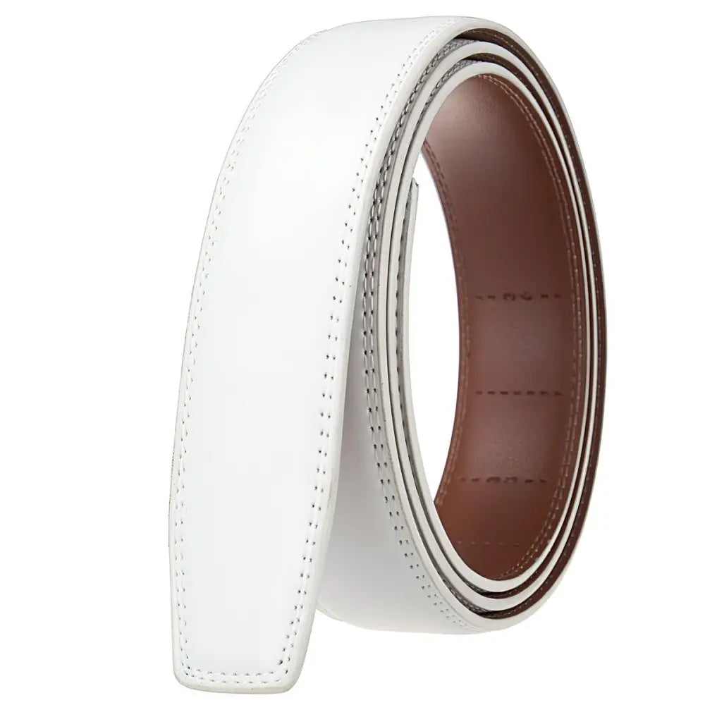 White leather belt strap from Alban Leather Belt with durable leather construction