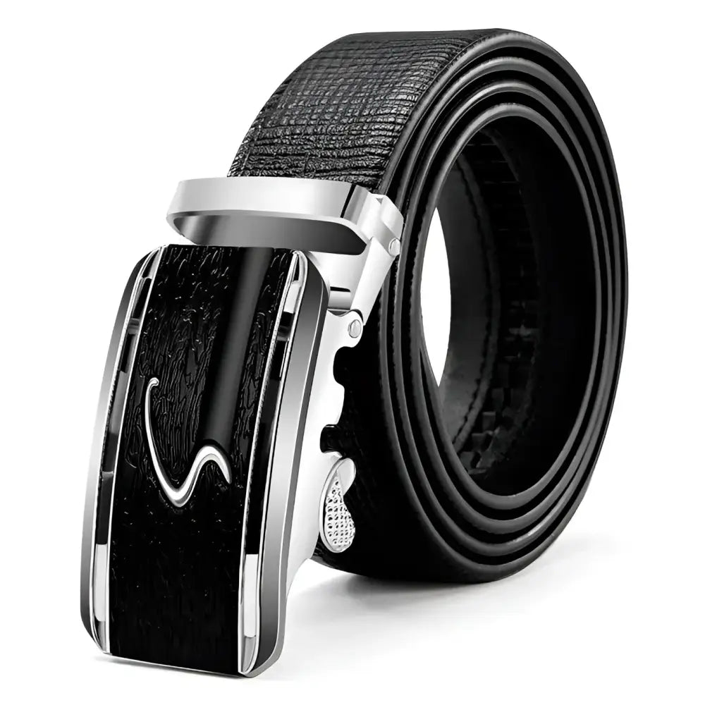 Serrano Belt featuring black leather with silver buckle from Serrano Belt Set