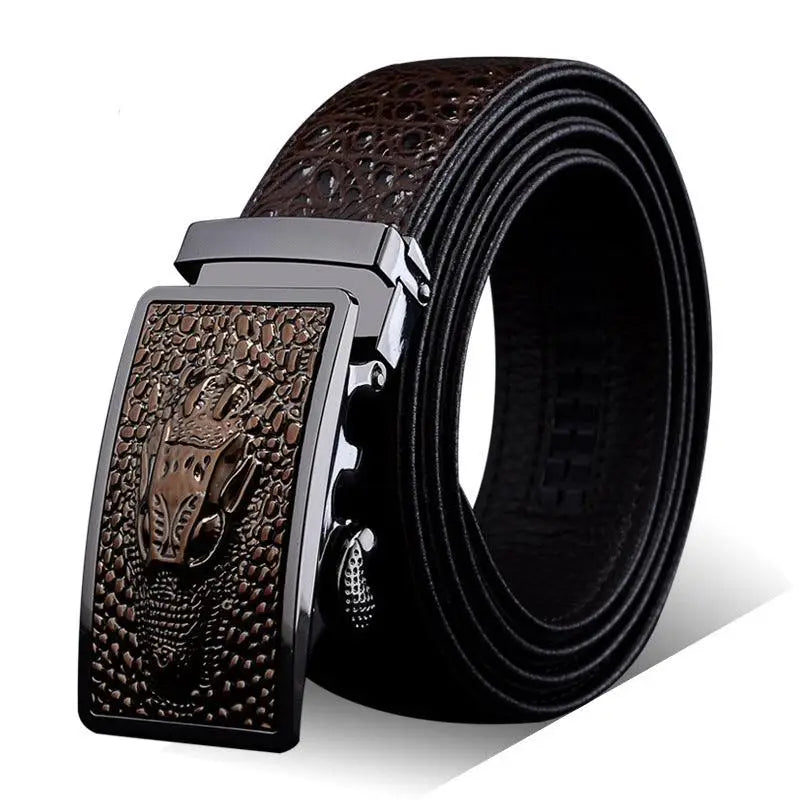 Crocodile suit belt with decorative buckle from Tengiz Crocodile Suit collection