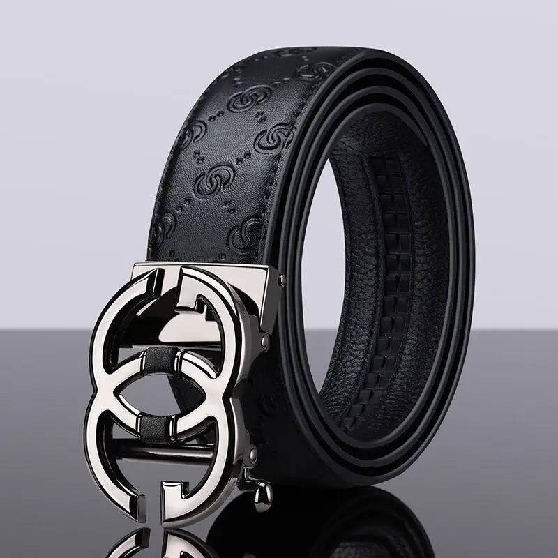 Black leather belt with silver buckle for elegant style from Leather Belt with Gold and Silver Buckle for Elegant Style
