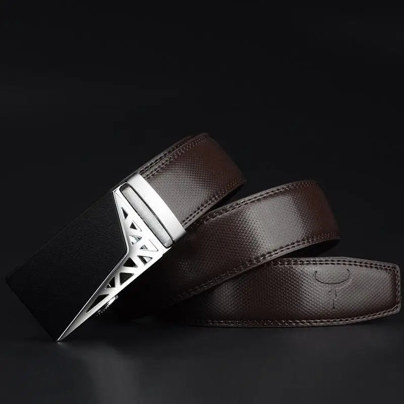 Murtaz Belt genuine leather suit belt with silver buckle for formal attire
