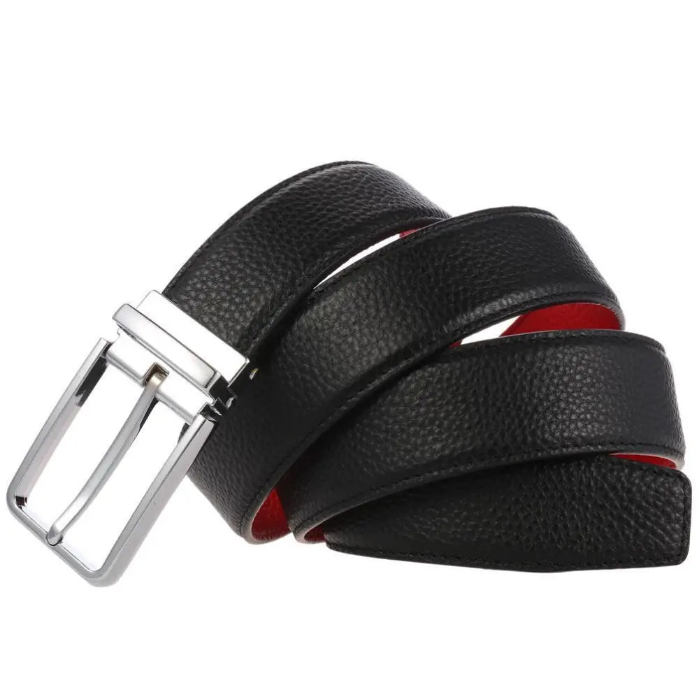 Black leather Sabah belt with silver buckle showcasing stylish craftsmanship