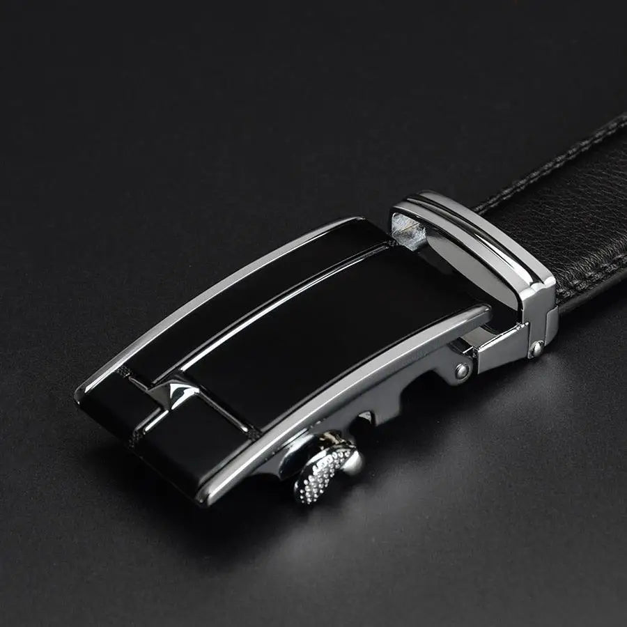 Black leather suit belt with silver buckle, cuir pour homme en cuir en cuir en cuir pour homme