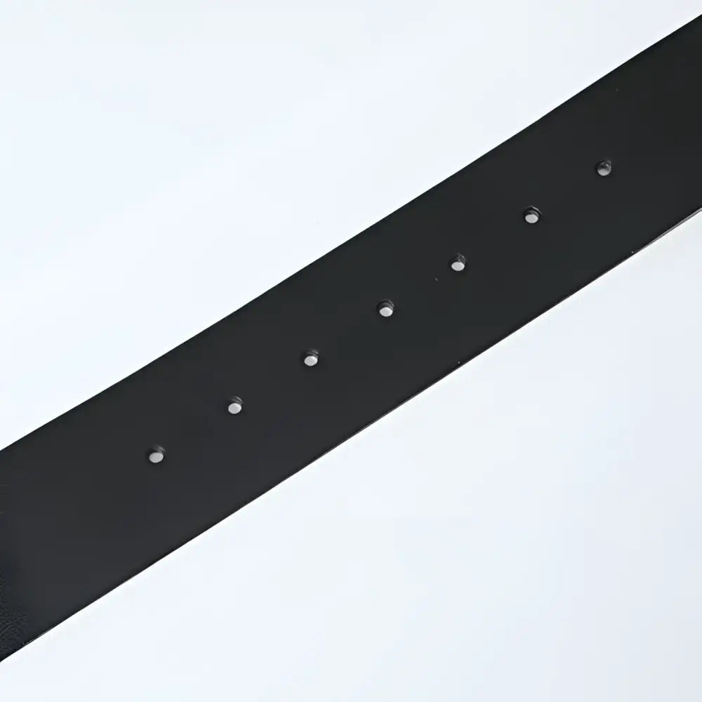 Black leather belt with adjustment holes from Assorted Faux Leather Belts with Textured Buckles