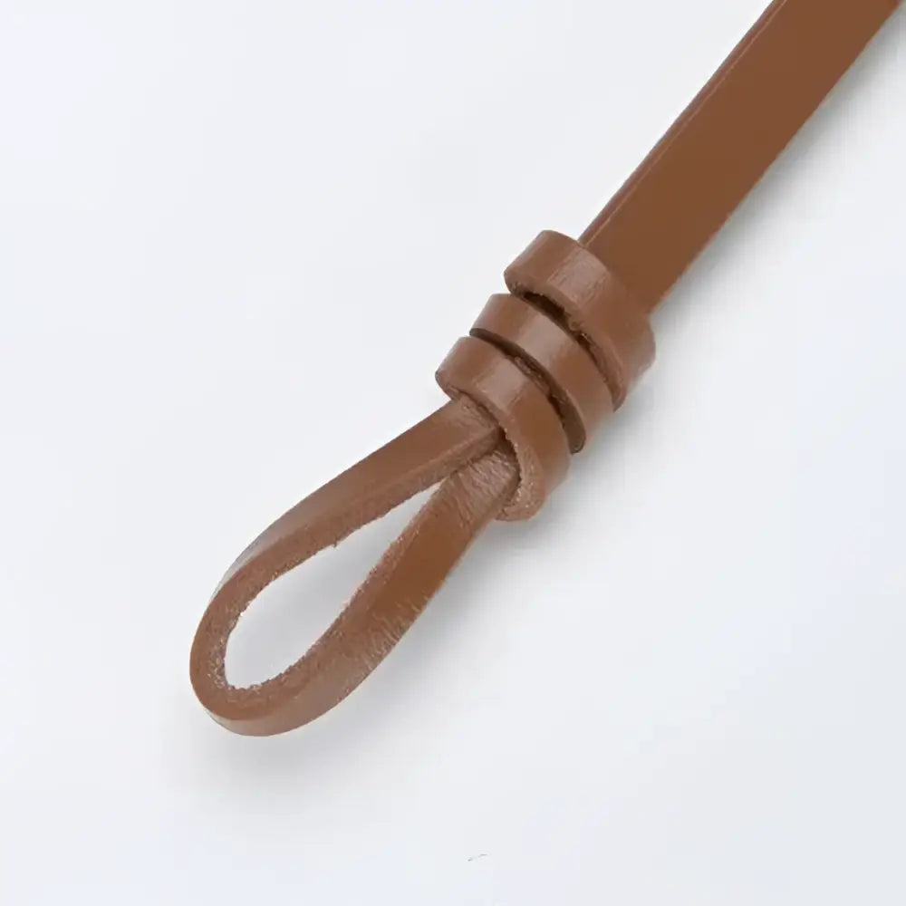 Brown leather tie belt with looped end, stylish accessory for leather tie belt options