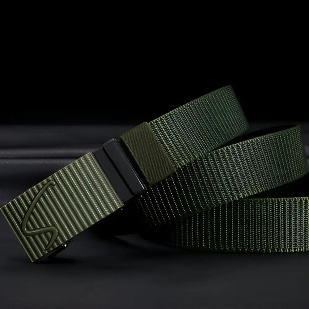 Green nylon belt with black buckle from Assorted Nylon and Canvas Web Belts collection