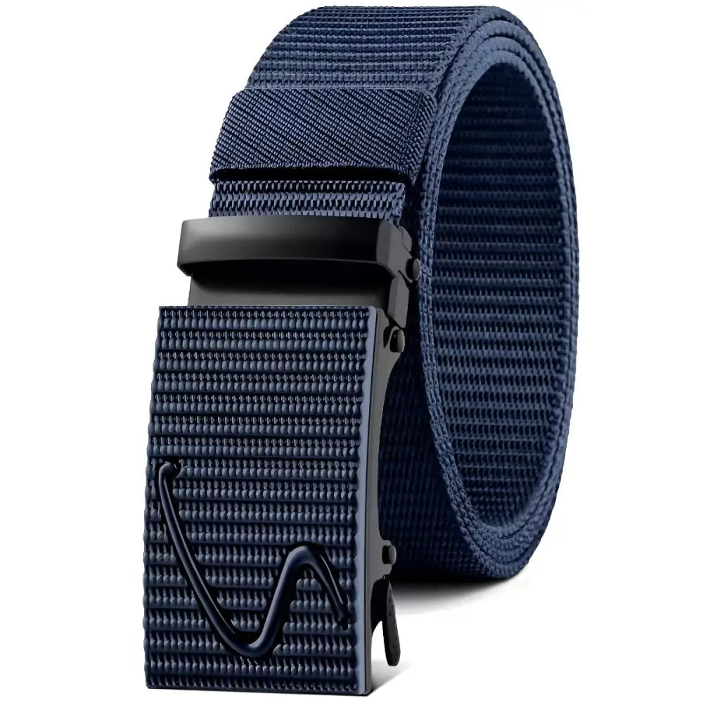 Navy blue nylon belt with black buckle from Assorted Nylon and Canvas Web Belts collection