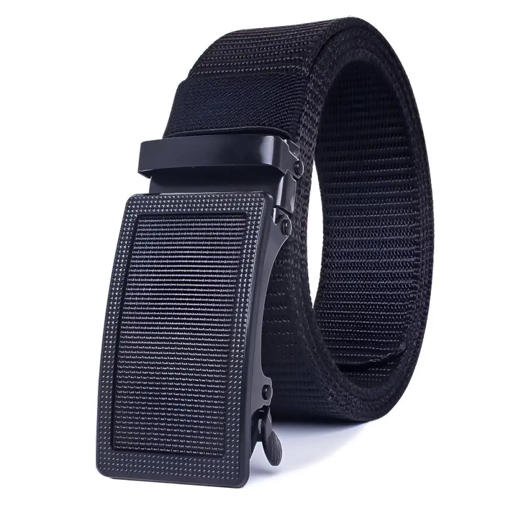 Black nylon web belt with automatic buckle from Assorted Ratchet Belts collection