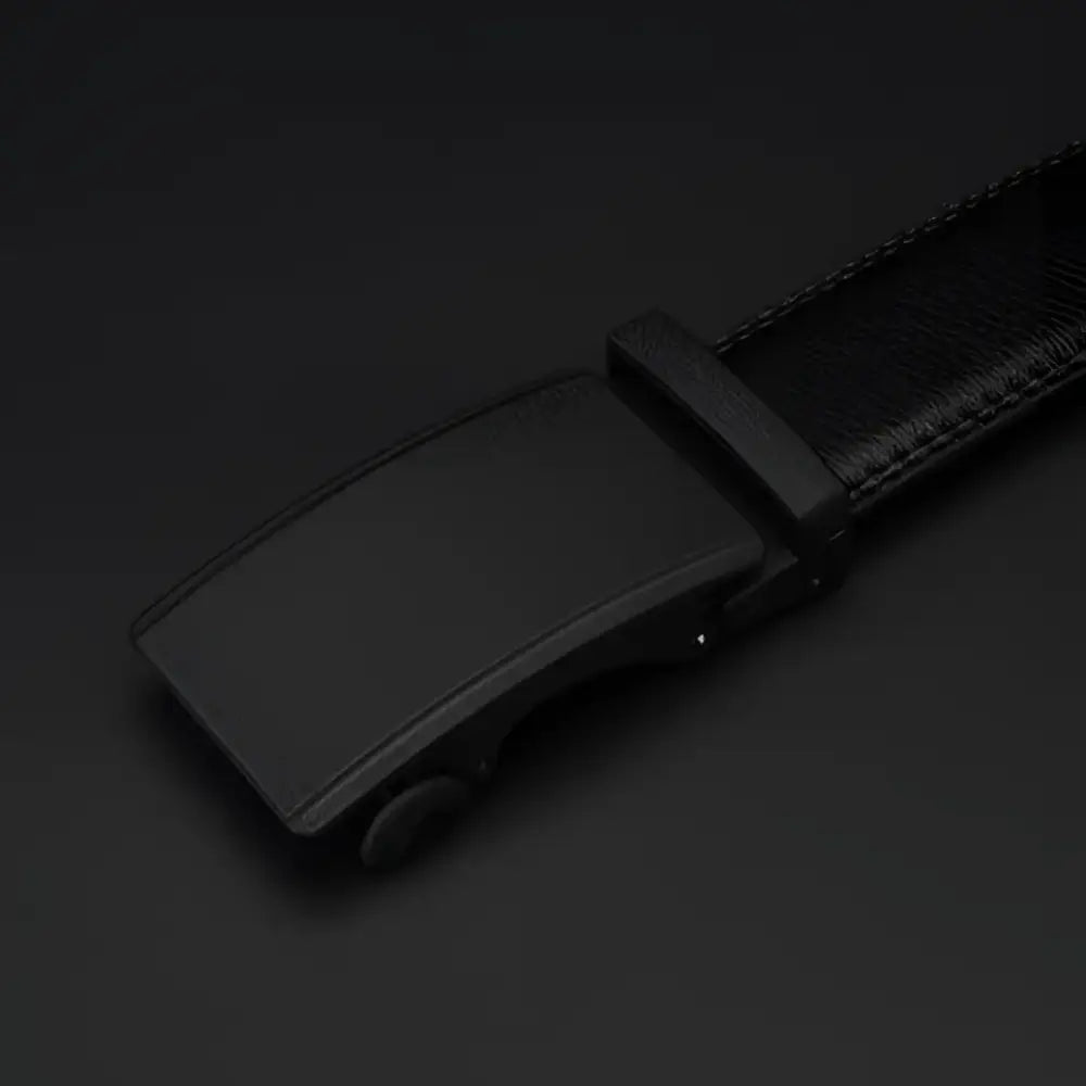 Black leather belt with automatic buckle for men Rouben Men’s Leather product image