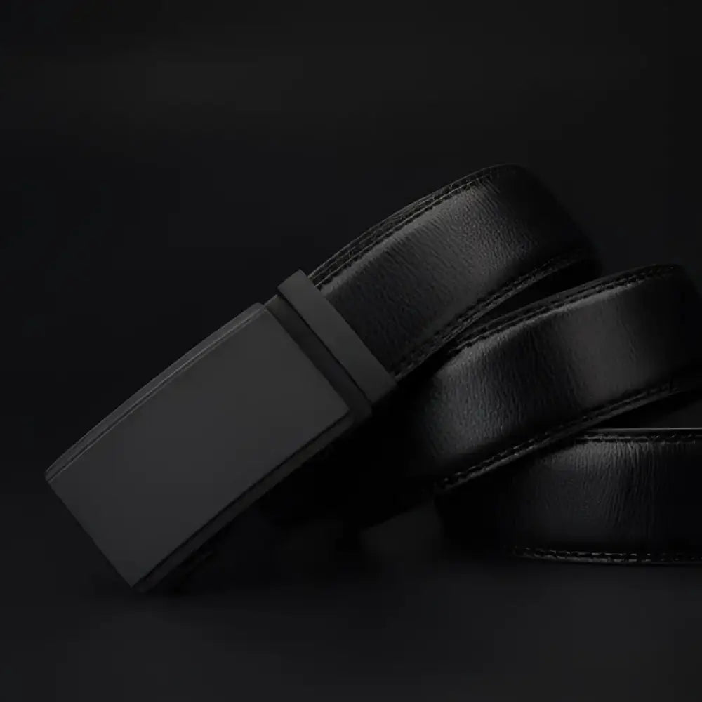 Black leather belt with matte buckle for men Rouben Men’s Leather product image