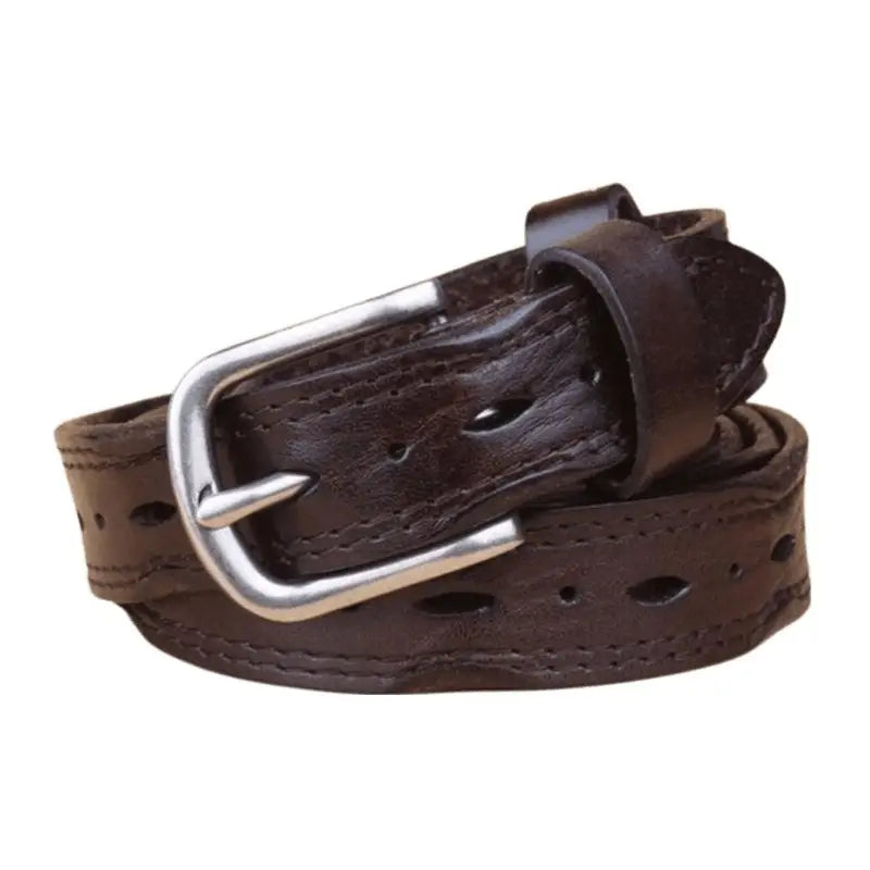 Boho Chic Leather Belt with Silver Buckle in Maroon Blue and Red Styles for Chic Style