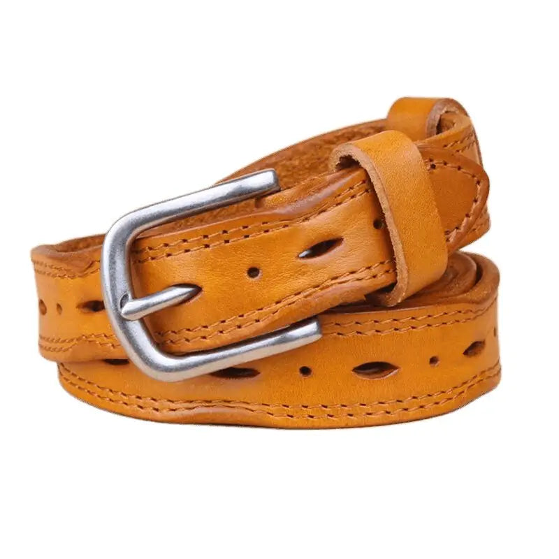 Boho Chic Leather Belt with Silver Buckle in Maroon, Blue, and Red Styles