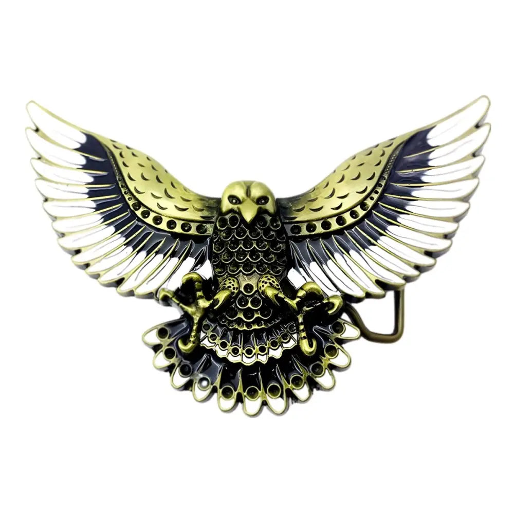 Ornate Silver Eagle Belt Buckle Brad Model showcasing a detailed metal belt buckle