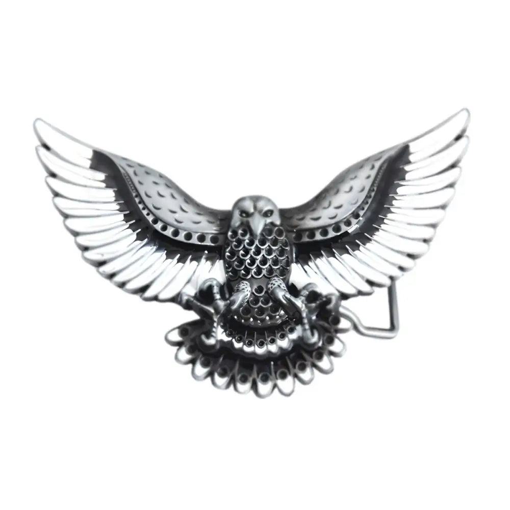 Ornate Silver Eagle Belt Buckle Brad Model showcasing a detailed belt buckle design