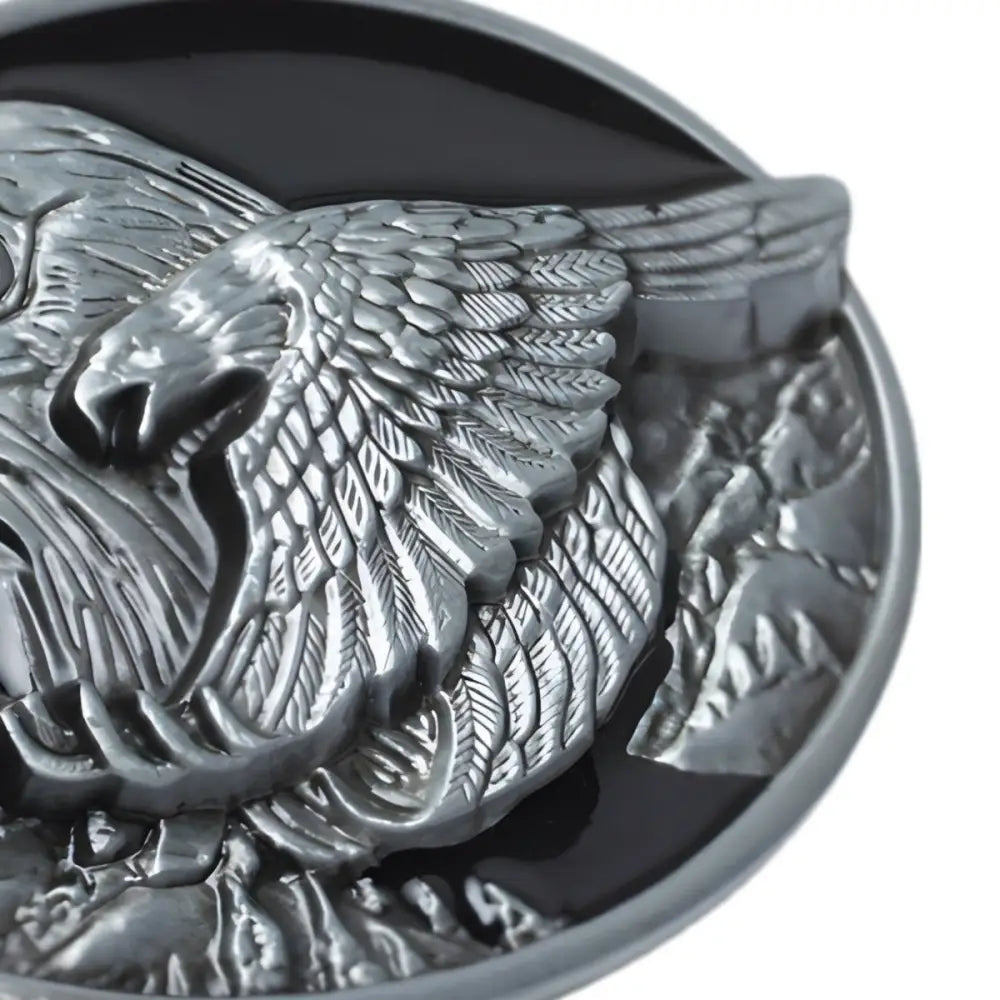Silver Eagle Oval Belt Buckle as a Distinguished Accessory showcasing a stylish belt buckle