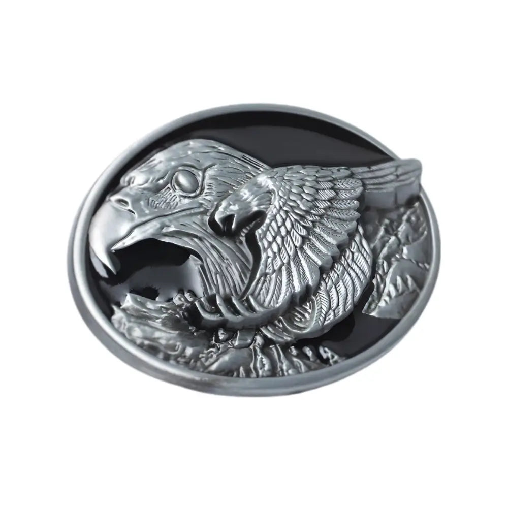 Silver Eagle Oval Belt Buckle showcasing a distinguished accessory for your belt collection