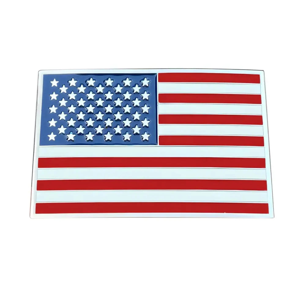 American flag emblem belt buckle displaying patriotic design for American pride