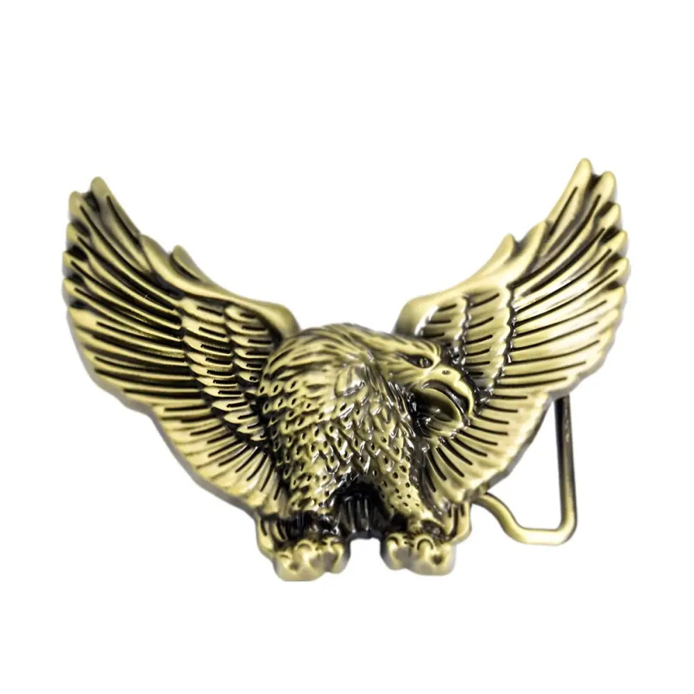 Bronze eagle belt buckle from Set of Two Eagle Belt Buckles Silver and Bronze Designs