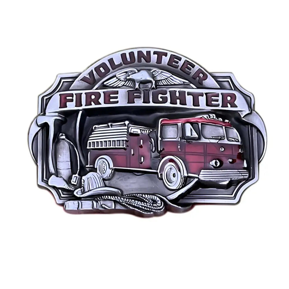 Red Fire Truck belt buckle for everyday heroes, durable firefighter accessory