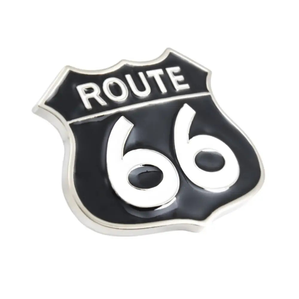 Route 66 sign pin for belt buckle accessories showcasing classic Americana style