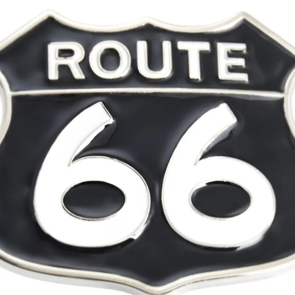 Vintage Route 66 sign pin designed for belt buckle accessory collection