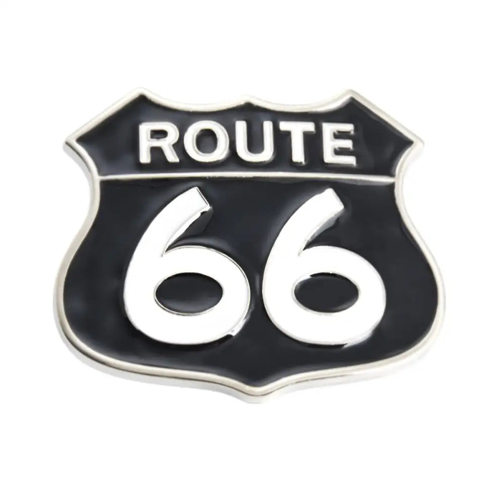 Route 66 sign pin designed for belt buckle accessories