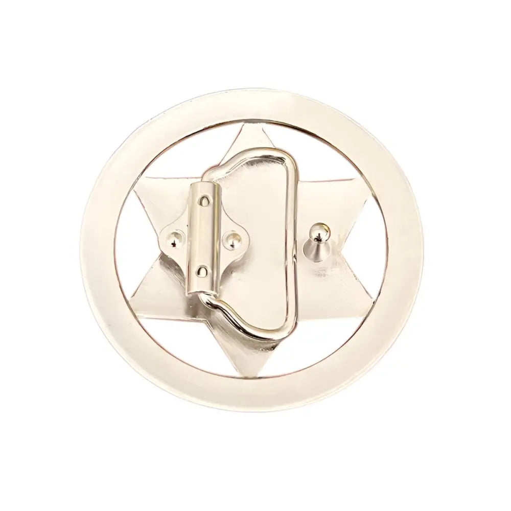 Silver sheriff star belt buckle for Kingsley Belt or belt accessory, stylish and durable