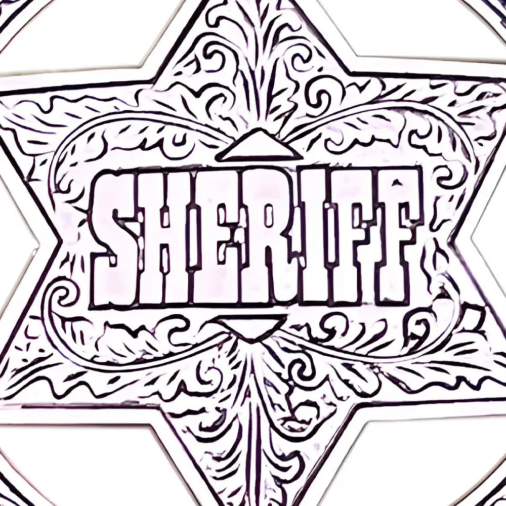Silver Sheriff Star Badge for Kingsley Belt Buckle or Belt Accessory