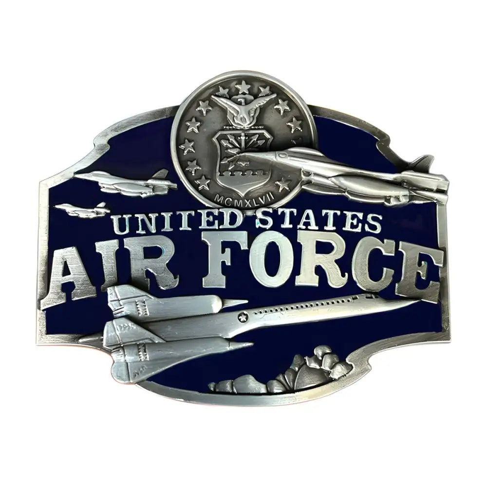 United States Air Force belt buckle with emblem and metal back for official uniform wear