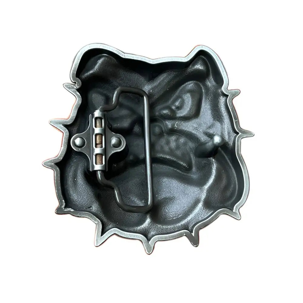 Silver Bulldog Head Belt Buckle with Spikes showcasing a bold design and high-quality craftsmanship