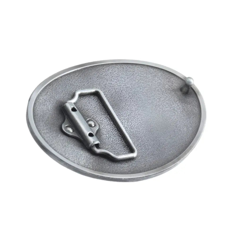 Silver oval belt buckle featuring a majestic stag design for animal belt buckle accessories