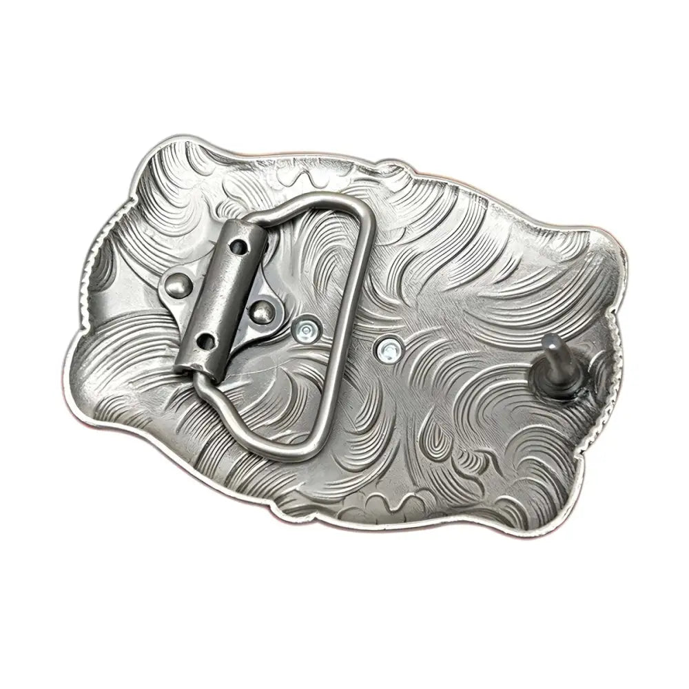 Silver belt buckle back of Ornate Horse Head Ceinture Animal Accessory