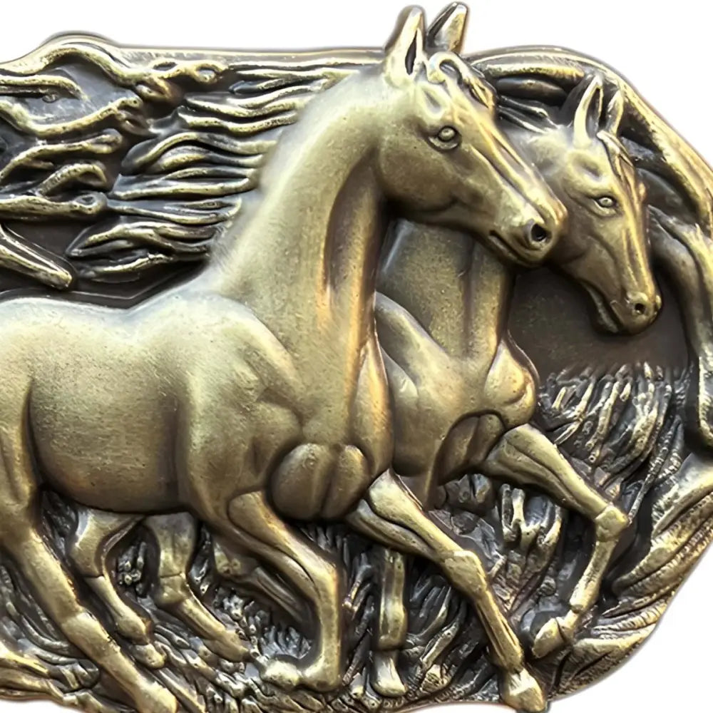 Bronze-colored horse belt buckle for elegant accessories and fashionable belt accents
