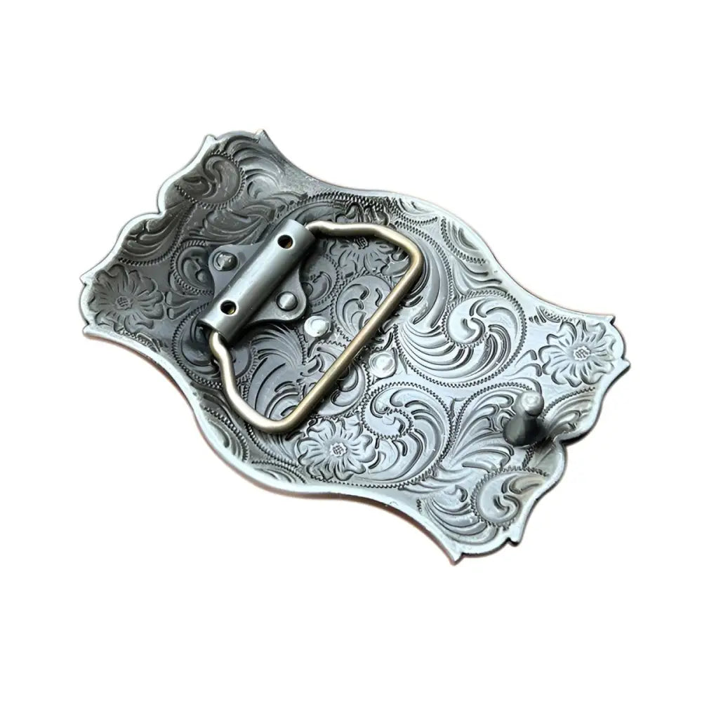 Ornate silver and gold rooster design on Morning Shine Belt Buckle showcasing shine belt buckle craftsmanship