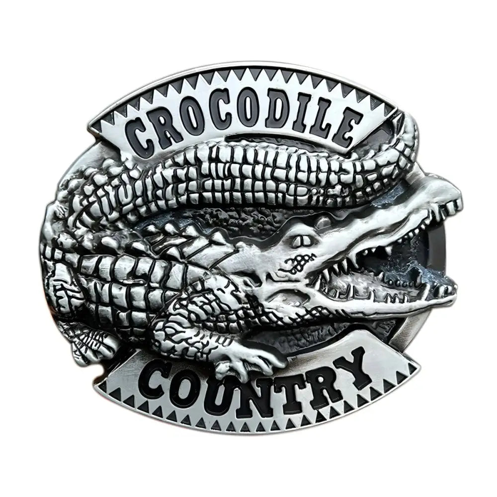 Silver crocodile belt buckle for stylish fashion accessories James Model animal belt buckle