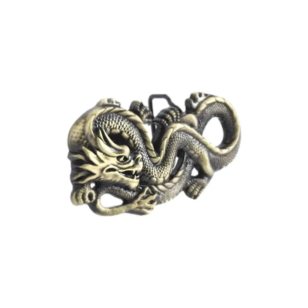 Bronze-colored dragon belt buckle from Dragon Pendants with Bronze Belt Buckle and Silver Pendant