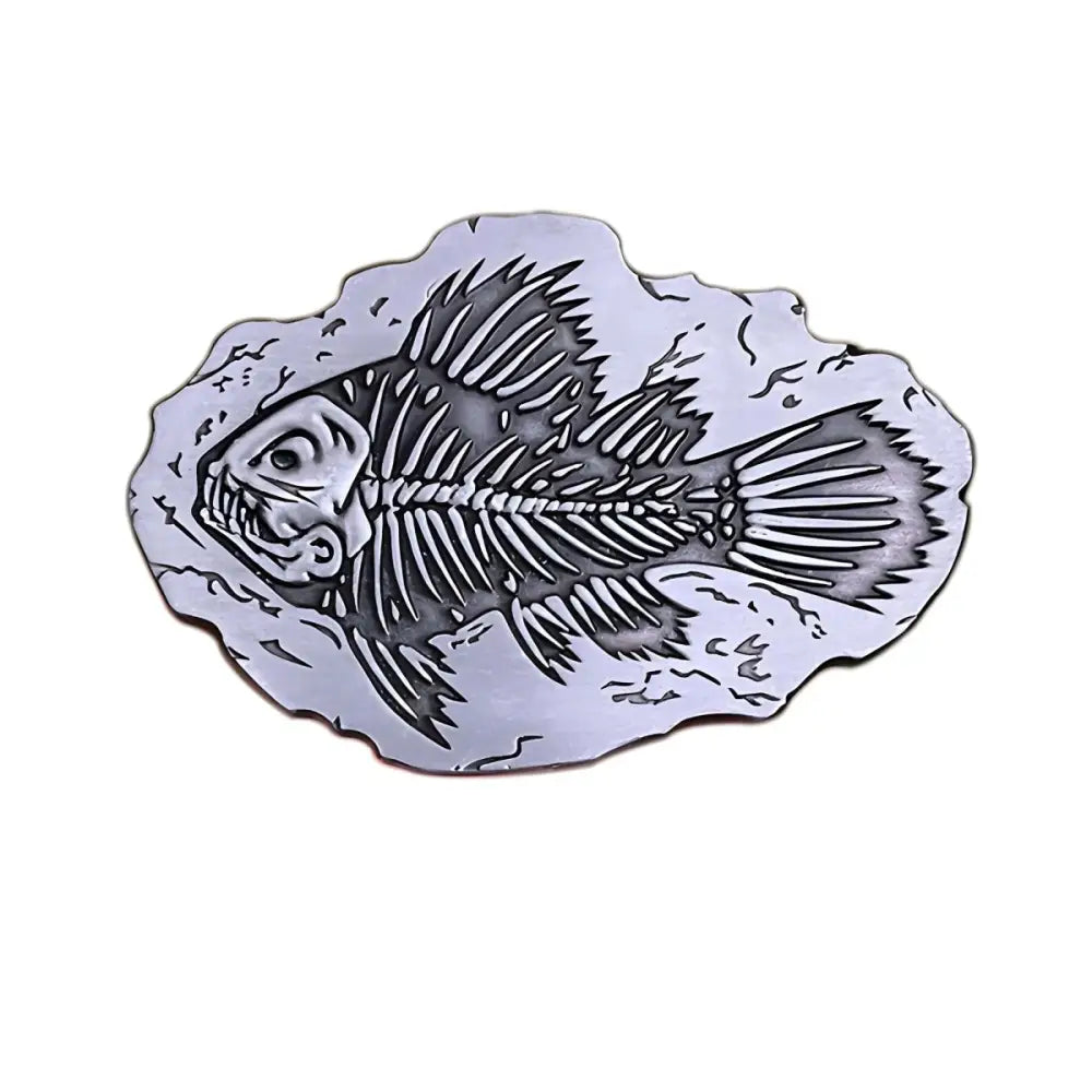 Fossilized fish skeleton embedded in matrix for educational and display purposes
