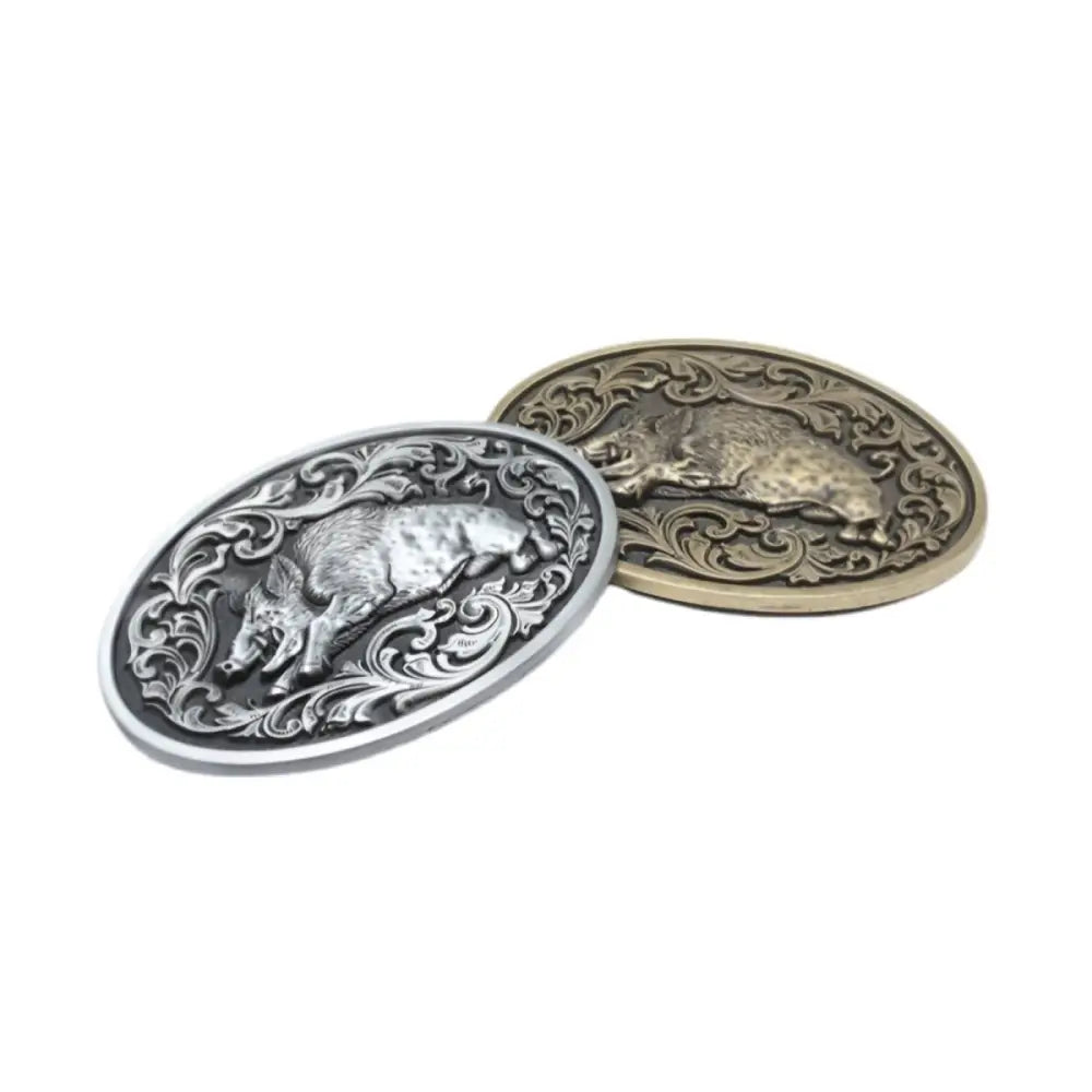 Silver Boar Belt Buckle with Animal Sanglier Design showcasing intricate ceinture animal sanglier craftsmanship