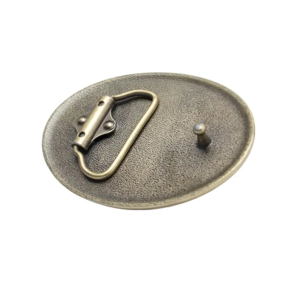 Oval metal belt buckle back for Silver Boar Belt Buckle with Animal Sanglier Design