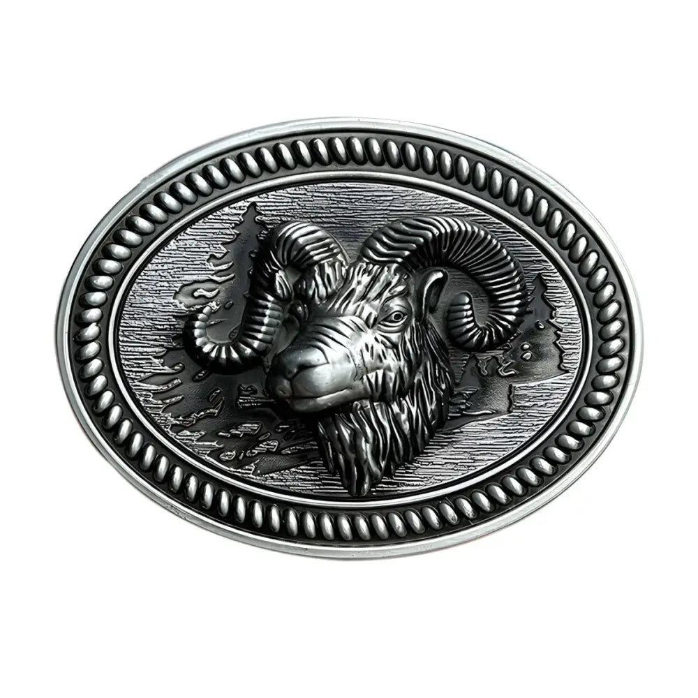 Silver Ram Head Belt Buckle as a distinctive accessory showcasing a stylish belt buckle design