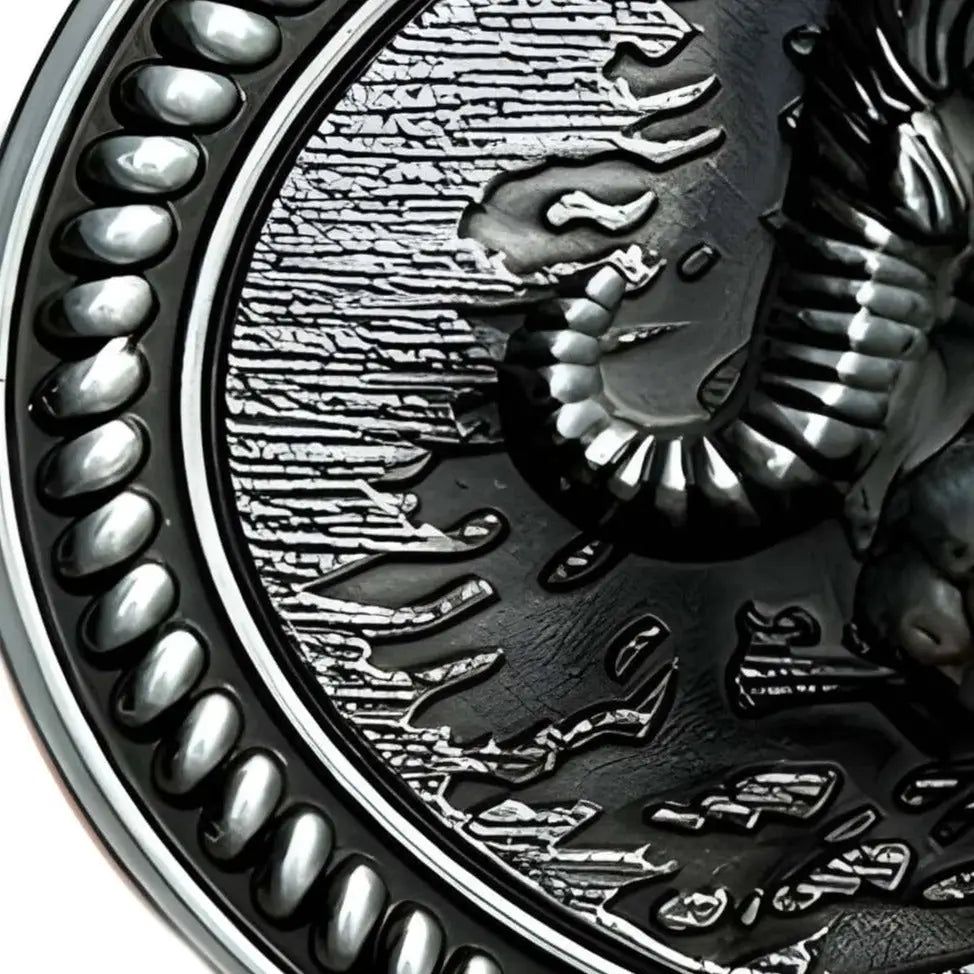 Ornate metallic ram design belt buckle as a distinctive accessory for stylish fashion