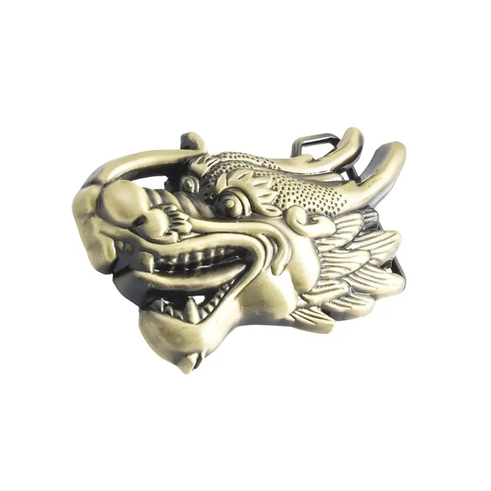 Bronze-colored Dragon Head Belt Buckle Marvin Model for stylish accessories