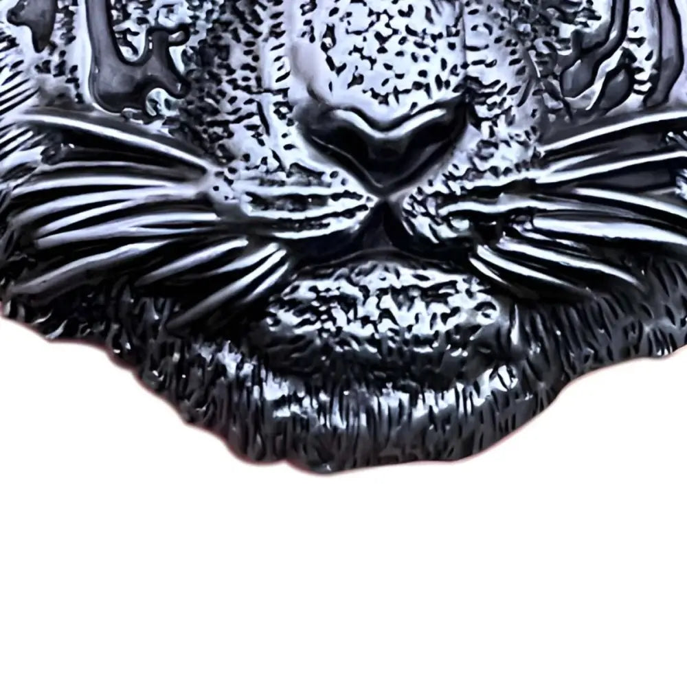 Silver Tiger Head Belt Buckle featuring a metallic tiger face for stylish accessories