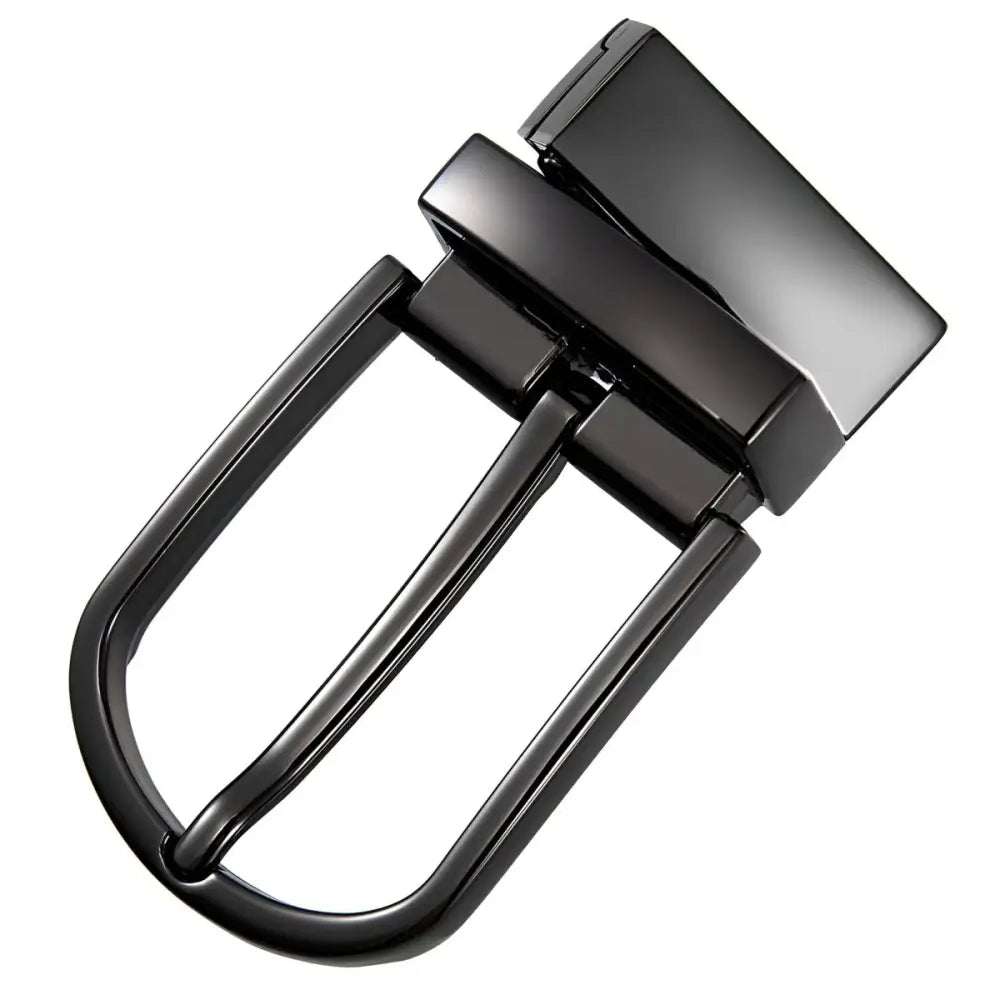 Polished Metal Abia Belt Buckle Set featuring a sleek black metal belt buckle for stylish accessories
