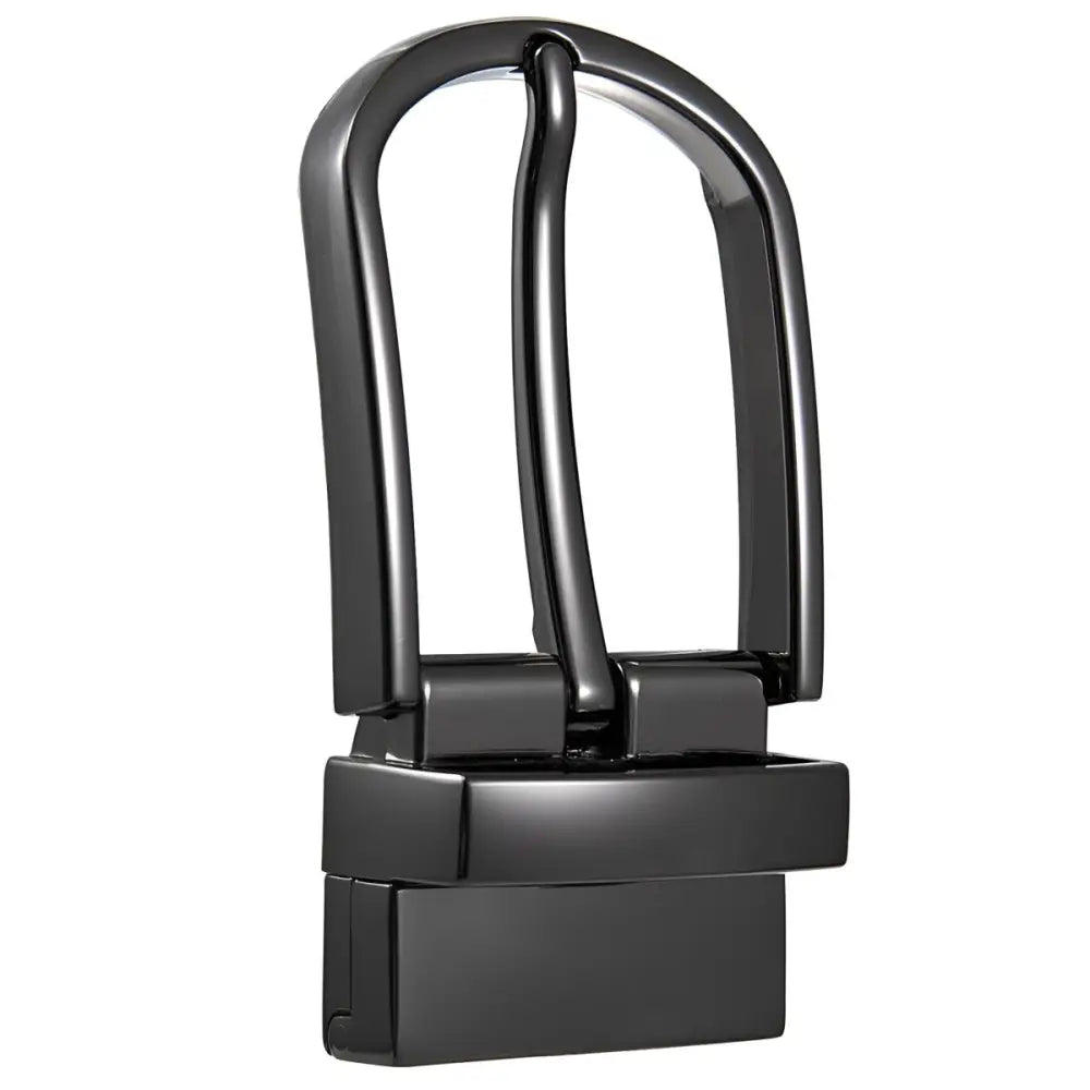 Polished Metal Abia Belt Buckle Set featuring a Black Metal Belt Buckle for stylish accessories